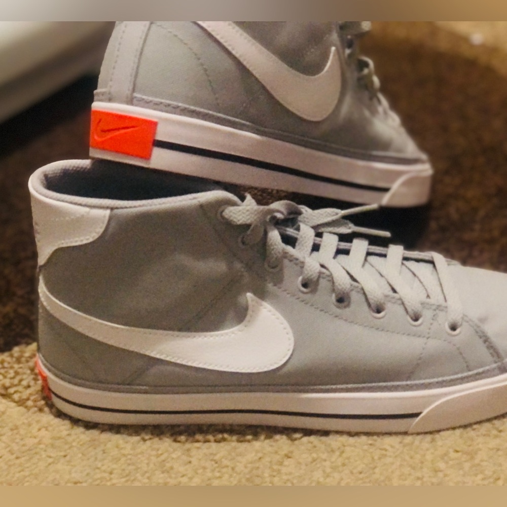 Nike Court Legacy Canvas Mid US Mens 10 Wolf Grey / White